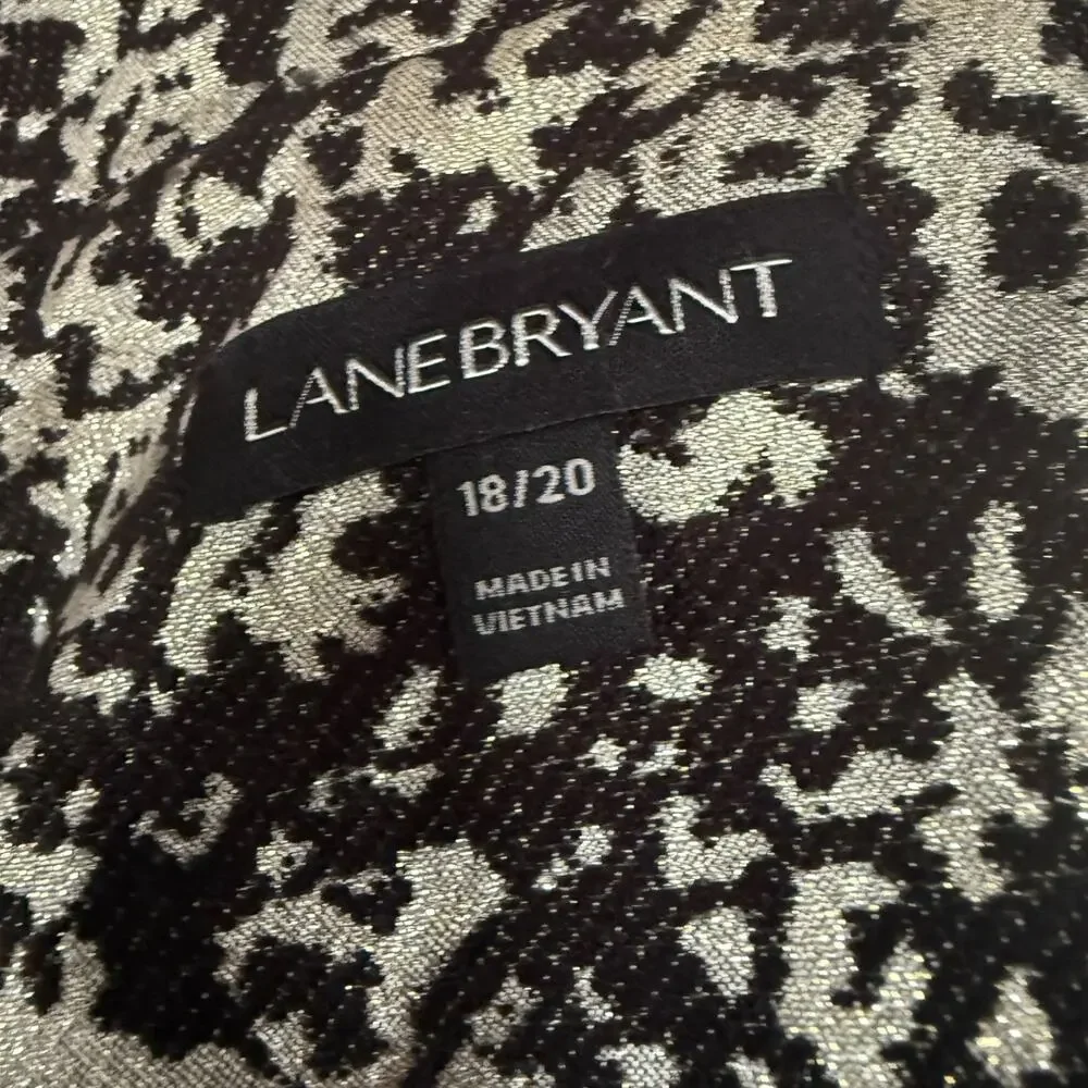 Lane Bryant Metallic Black & White Tweed Coat – Mid-Length, Lined Size 18/20